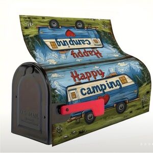 Happy Camping Mailbox Cover